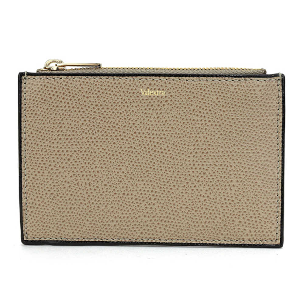Valextra Coin Case Soft Calfskin Greige Gray